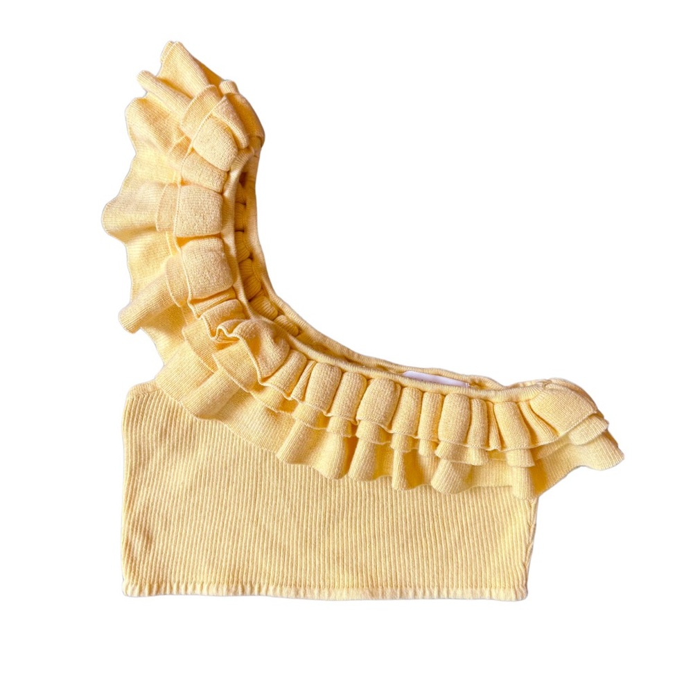 NWOT | Ulla Johnson Yellow Ruffle Detail Crop Top